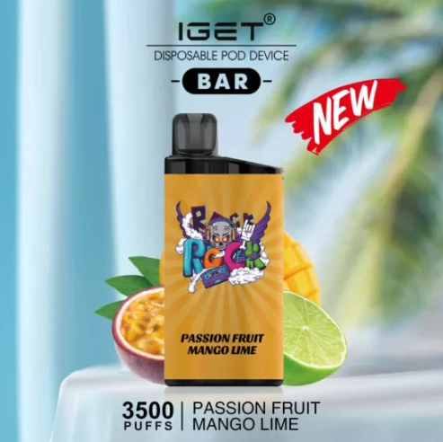 The IGET Bar 3500 Puffs - Passion Fruit Mango Lime Vape - Just Vapez