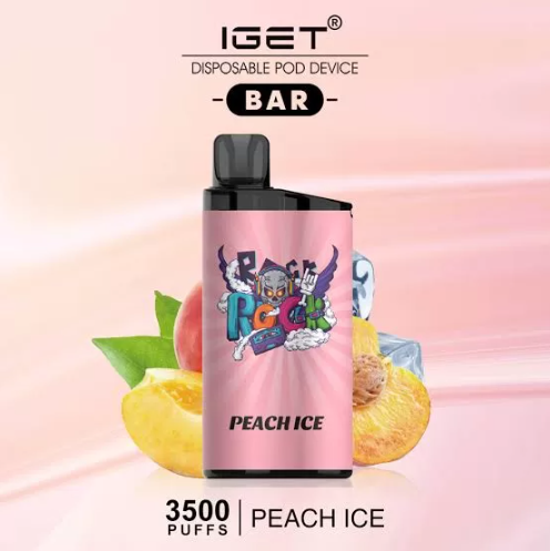 The IGET Bar 3500 Puffs - Peach Ice Vape - Just Vapez