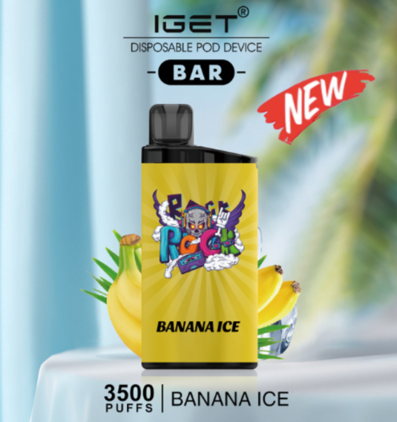 The IGET Bar 3500 Puffs - Banana Ice Vape - Just Vapez