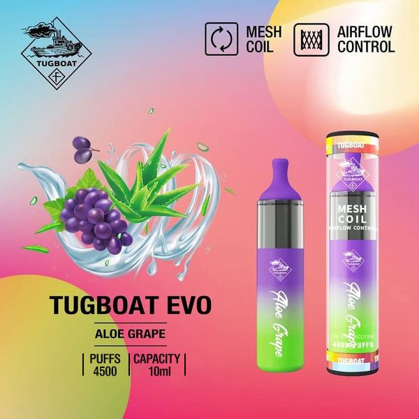 Tugboat Evo Disposable Vape - Aloe Grape - Just Vapez